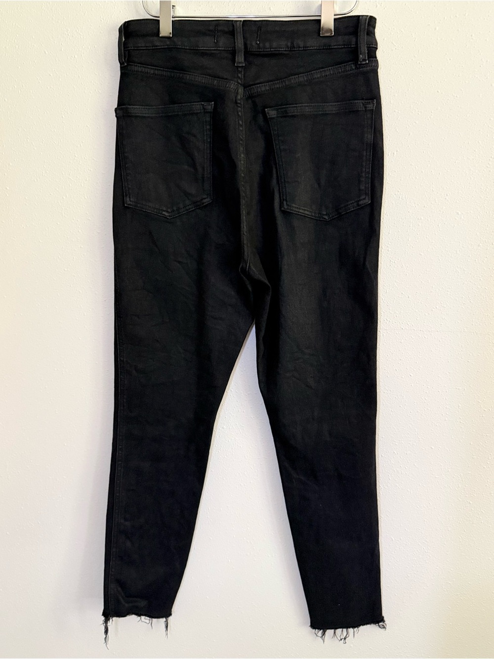 We The Free Black Coated High Rise Raw Hem Jeans Size 30